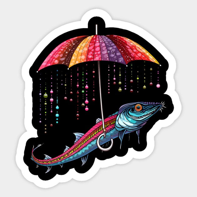 Oarfish Rainy Day With Umbrella Sticker by JH Mart